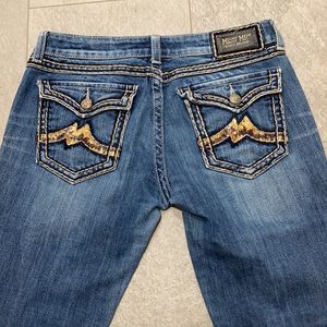 Miss Me embellished flap pocket boot cut jeans 32